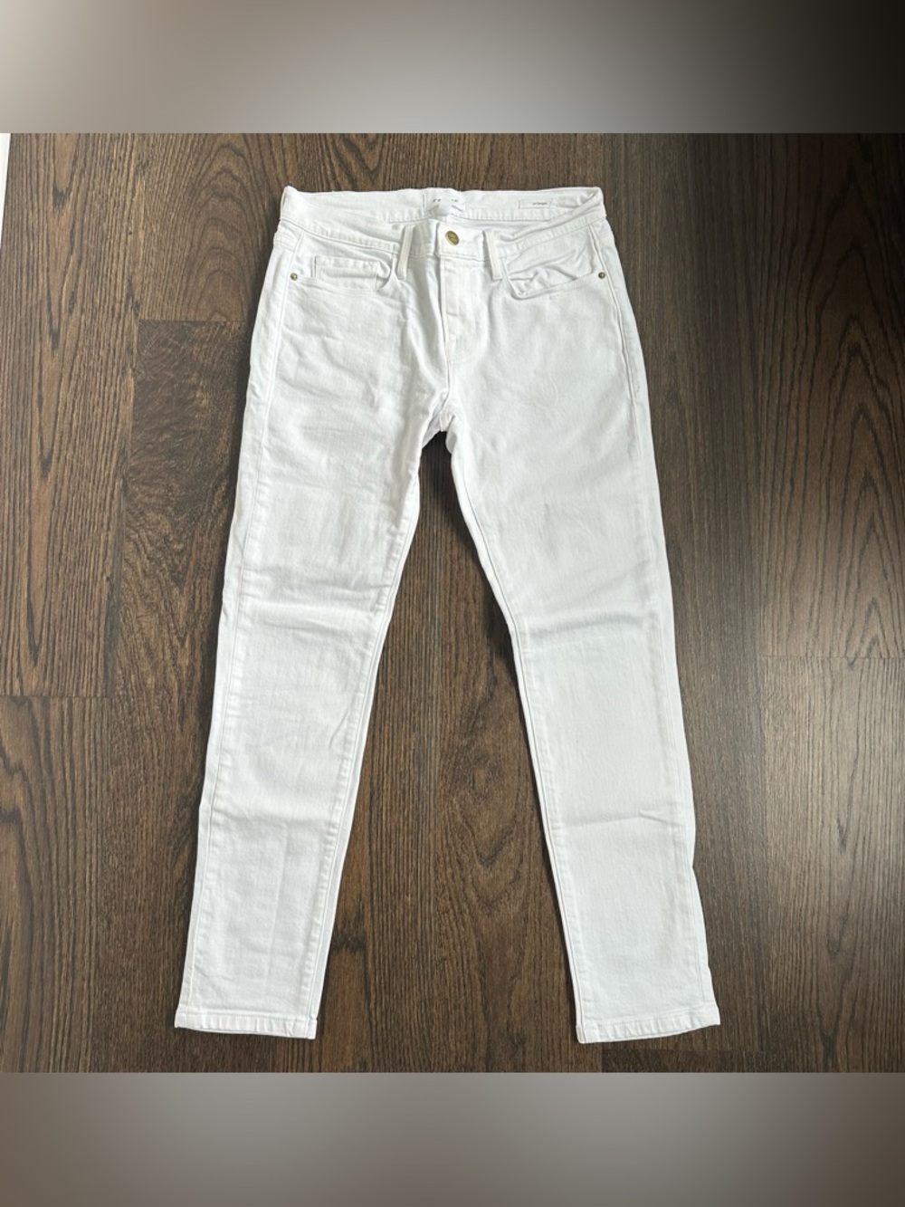 FRAME Le Garcon Mid-Rise Slim Boyfriend Jeans - White - Size 25